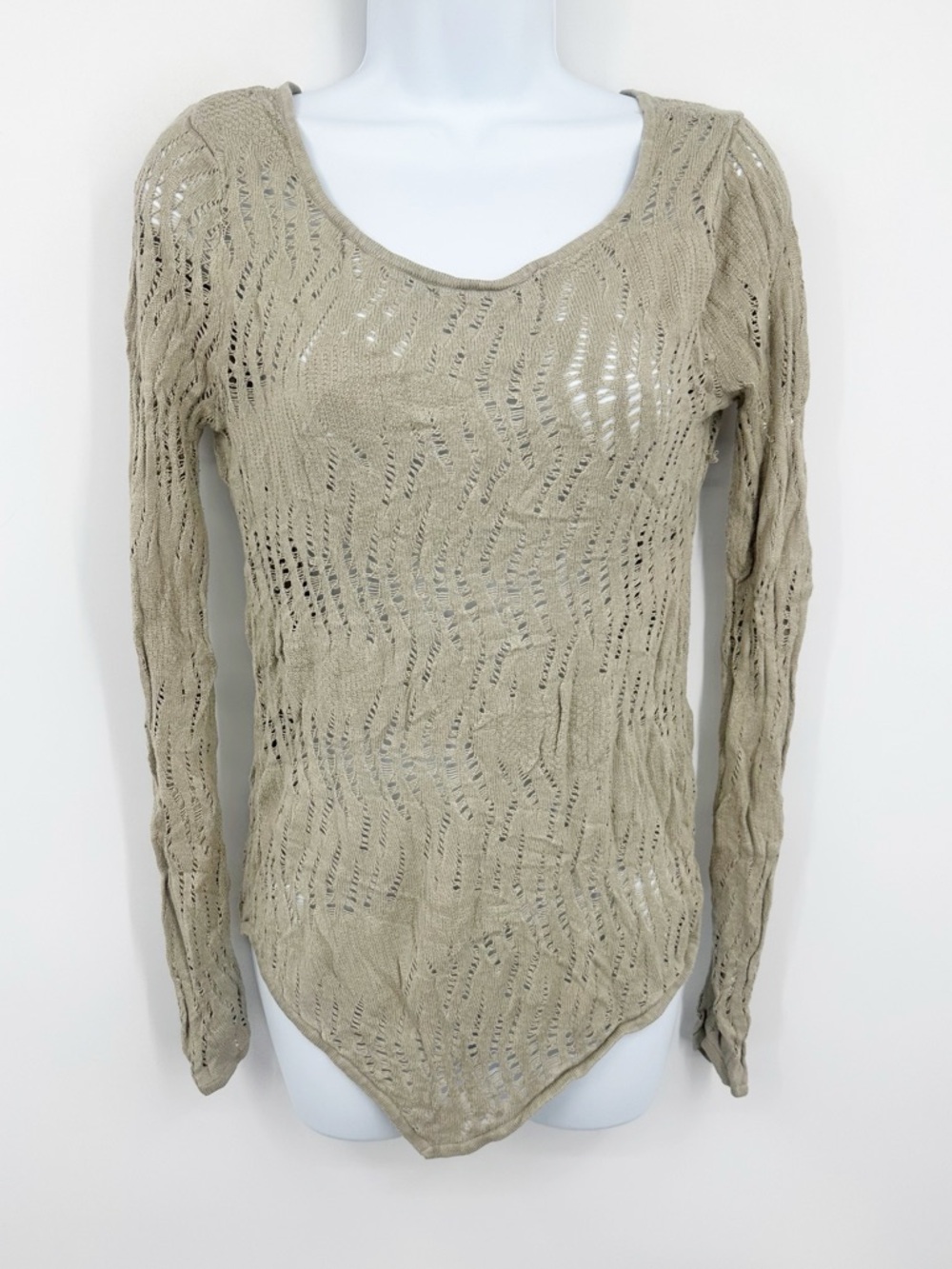 Vintage Y2K Cato Tank Knit Long Sleeve Shirt Size Medium Boho Fairycore